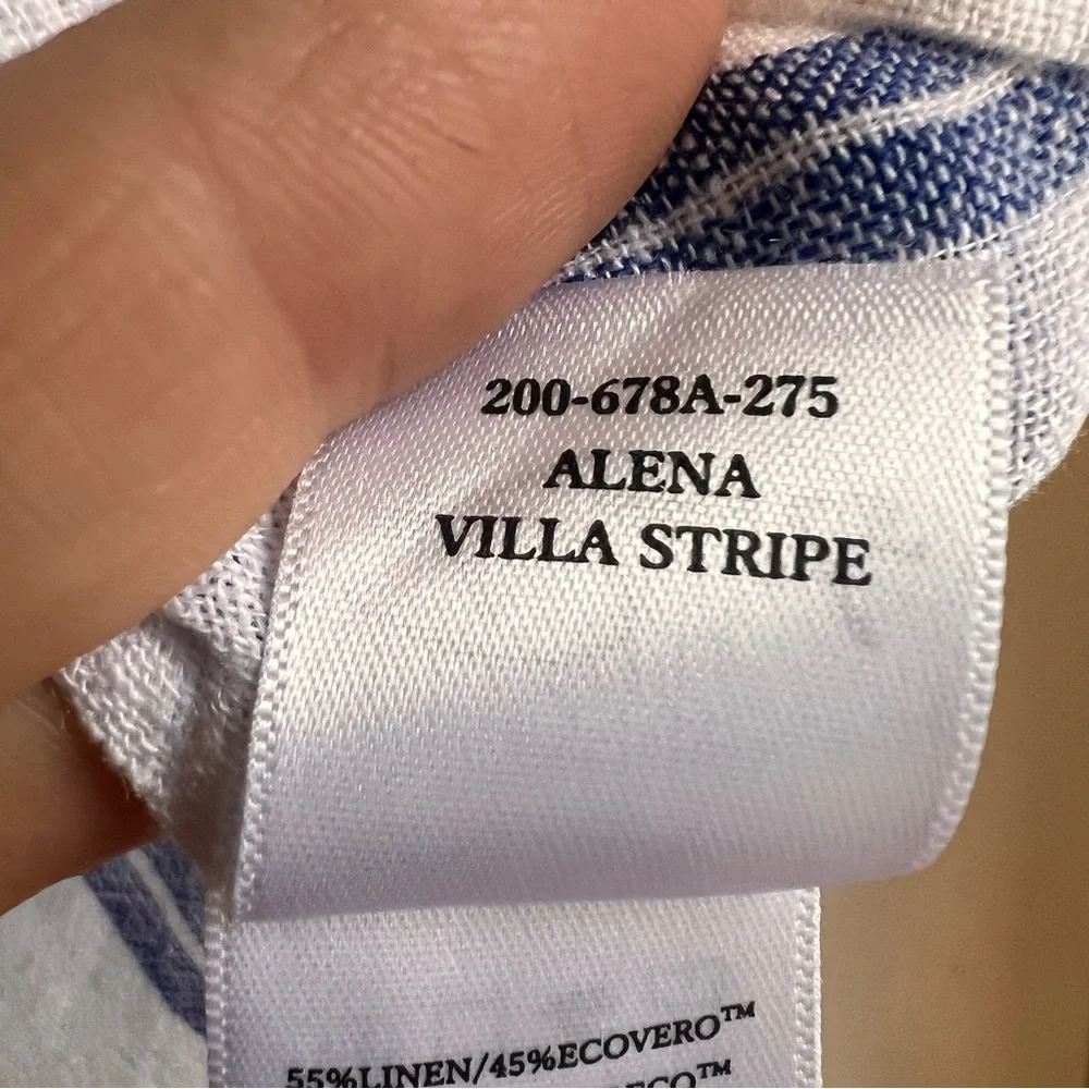 Rails Alena Linen Blouse in Villa Stripe button down size M excellent condition - Picture 12 of 14